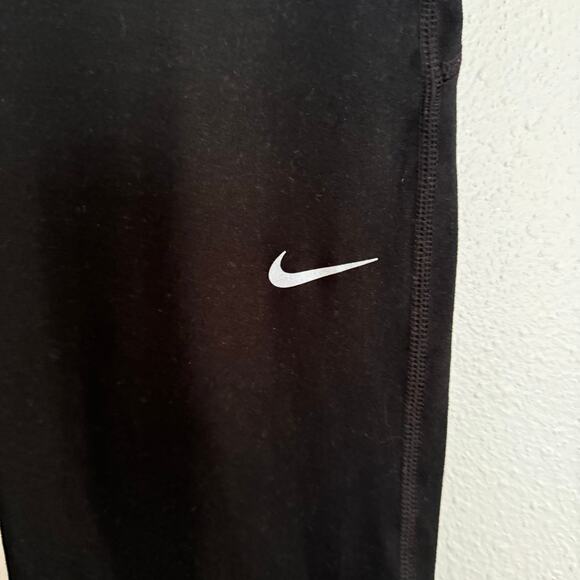 Nike Dri-Fit Tech Running Black Leggings High Rise Pull On Stretch Ankle Sz M - Picture 2 of 8
